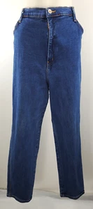 Jeans Vintage Action West - Taglia 18 - Blu - 34"x28" - Misto Cotone - Tasche - Foto 1 di 16