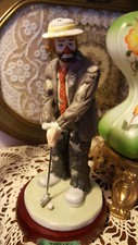 Flambro The Emmett Kelly Jr. Collection The Golfer  9" w/ Wood Base