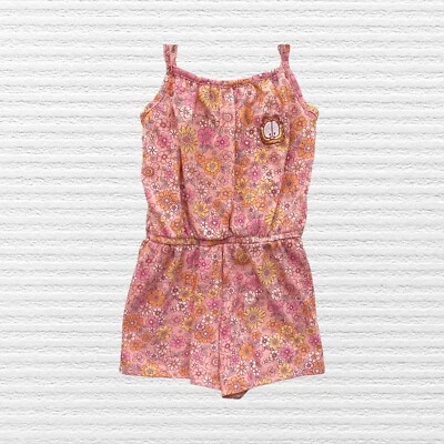 Nickelodeon Garfield Girls Floral Romper Pink Orange Yellow Sleeveless Size XS - Image 1 of 4