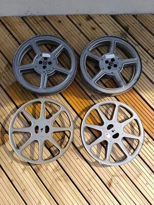 4 ANCIENNES BOBINES EN METAL POUR FILM MM COLLECTION - Photo 1/4
