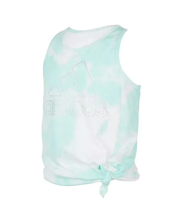 ADIDAS Big Girls Tie Dye Sleeveless Print Tie Front Tank Top Mint Size Large 14