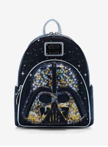 Loungefly Star Wars Darth Vader Helmet Star Shaped Glitter Mini Backpack NEW