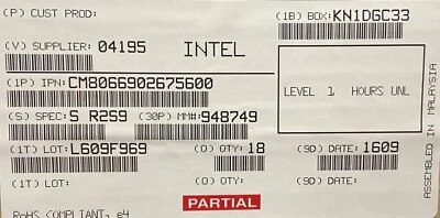 Intel CM8066902675600 SR2S9 Xeon Processor E7-8855 v4 New Processor From Tray - Image 1 of 3