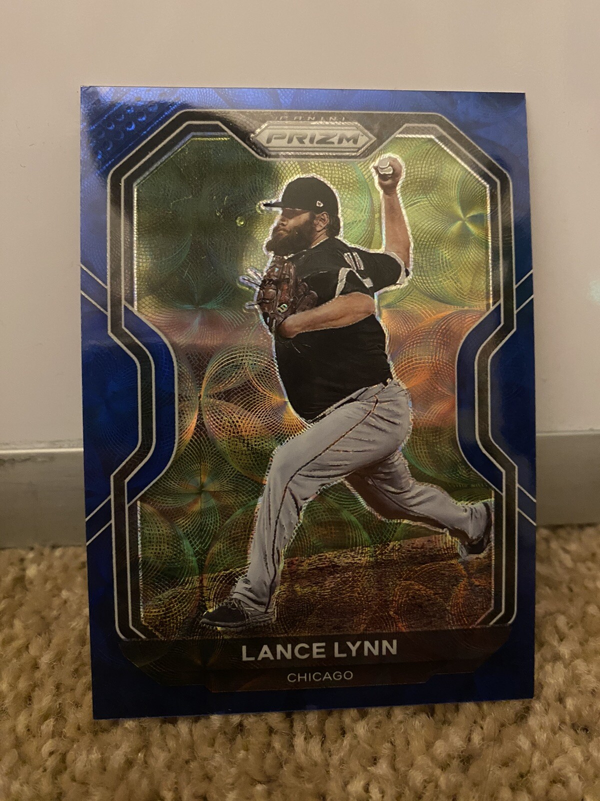 2021 Panini Prizm Prizms Navy Blue Kaleidoscope #240 Lance Lynn /35