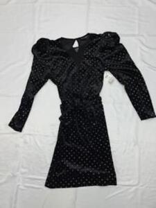 MSRP $100 Inc International Concepts Dot-Print Velvet Dress Black Size XL
