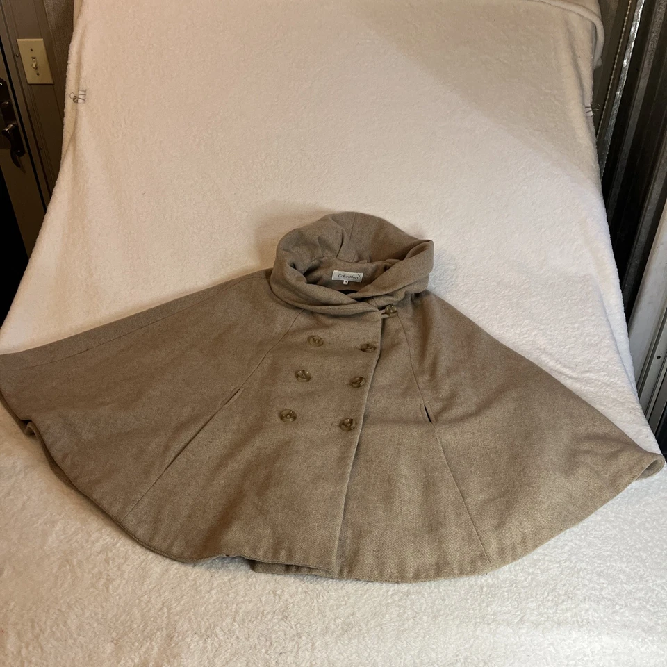 Casaco de lã Calvin Klein bege aveia tamanho P/M sem cinto inverno apenas limpeza a seco - Imagem 1 de 4
