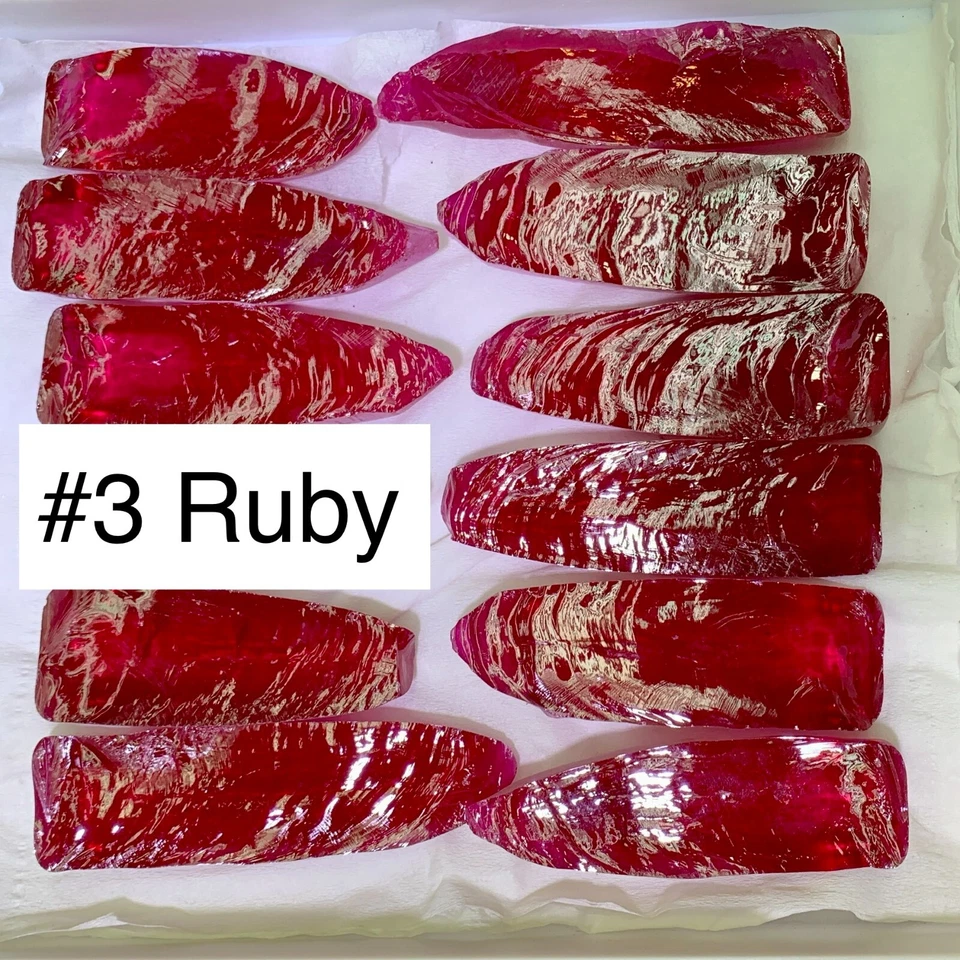 LAB CREATED 1/2 KG 500 G EXCELLENT RUBY #3 B GRADE ROUGH CORUNDUM (Half Boule) - Image 1 of 4