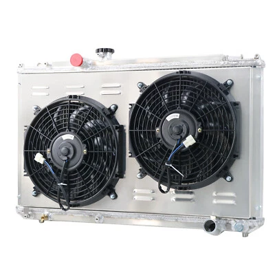 3-Row Radiator w/Shroud Fan For 1996-01 TOYOTA MARK II JZX100 1JZ-GTE L4 2.5L MT Foto 1 de 4