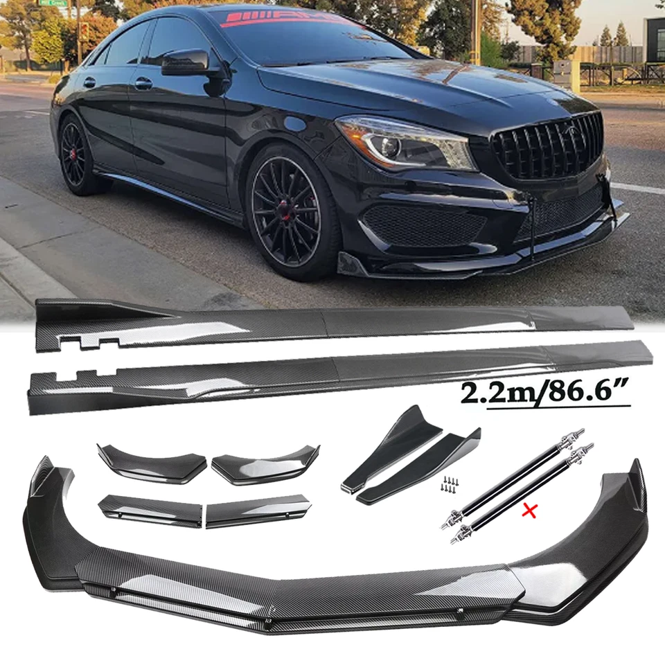 For Mercedes-Benz CLA250 C300 Carbon Fiber Front Bumper Lip Chin Spoiler Body K - Image 1 of 4