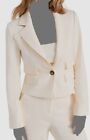 $648 Veronica Beard Women's Ivory Boon USA Lined Crop Blazer Coat Jacket Size 4