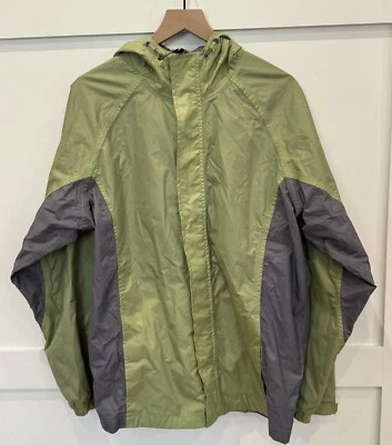 Chaqueta de Lluvia Stearns Para Hombre Impermeable Verde y Gris con Capucha Talla Mediana Foto 1 de 4