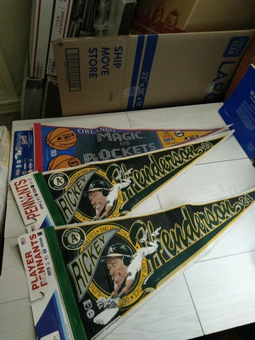 (3) Pre-owned Basketball / Baseball Teams Large Pennants  Teams Flag Banners Cover