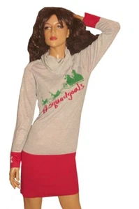 Damen SANTA # SQUAD GOALS LS Kleid süß hässlich Weihnachten Pullover Party Large NEU - Bild 1 von 1