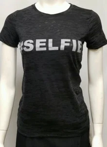 Blusa negra Burnout #selfie talla pequeña nueva sin etiquetas - Imagen 1 de 2