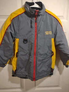 TOMA Boys Long Sleeve Zip Snap Insulated Winter Coat Size S8 Yellow/Black H66 - Picture 1 of 13