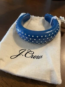 J. Crew Eileen Crystal Rhinestone Bracelet Warm Atlantic Blue Size S/M NWT - Picture 1 of 4