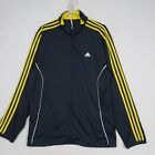 Adidas Mens Track Jacket M Medium Blue Full Zip Long Sleeve Sportswear 3 Stripes