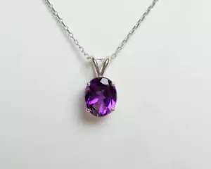 Schillernder Amethyst Edelstein 925 Sterling Silber Handarbeit Anhänger Geschenk für Sie - Bild 1 von 6