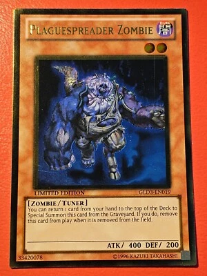 Plaguespreader Zombie●YUGIOH●GLD3●2010●ENGLISH●GOLD RARE●LIMITED ED●NM●34216 - Image 1 of 2