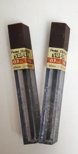 PENTEL SUPER HI Polymer 0.3mm HB Lead REFILL  Mechanical Pencil 2 Tubes-12 Leads - Picture 1 of 2
