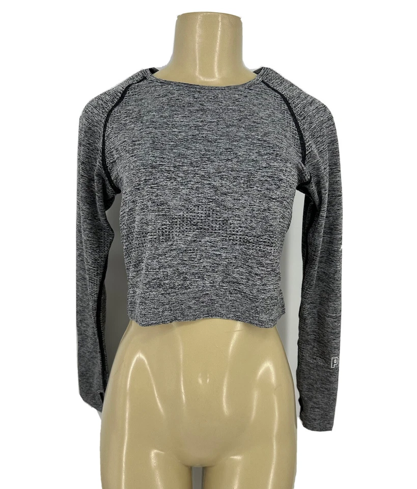 Victoria’s Secret ROSA Camiseta Recortada Activa Sin Costuras Mujer Manga Larga Grande 3 Foto 1 de 4