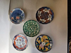 Arita Ware Furui Imari Popular MiyagiKyo Yuzen set of 5 small plates 3-3/4" - Picture 1 of 9