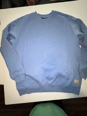 Sudadera Carhartt K124 Azul Claro Peso Medio Calce Suelto Cuello Redondo Talla XL Foto 1 de 4