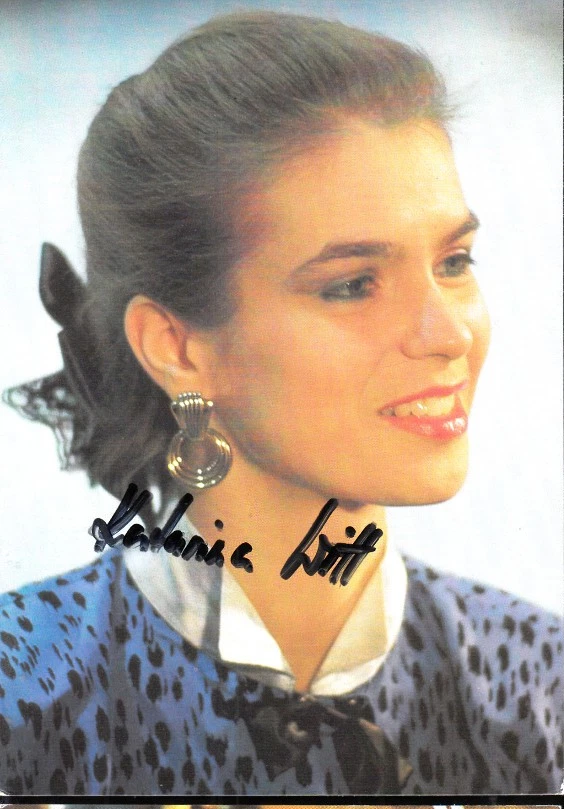 Olympia 1988 Gold * KATARINA WITT * Eiskunstlauf DDR Original DDR-Autogrammkarte - Bild 1 von 1