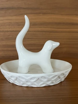 Ceramic Dog Tail Ring Holder / Trinket & Jewelry Dish - Image 1 of 4