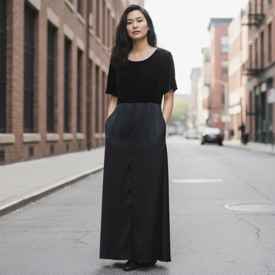 Vintage 90s velvet and satin dress by Just Choon USA. Size 8 - Image 1 of 4