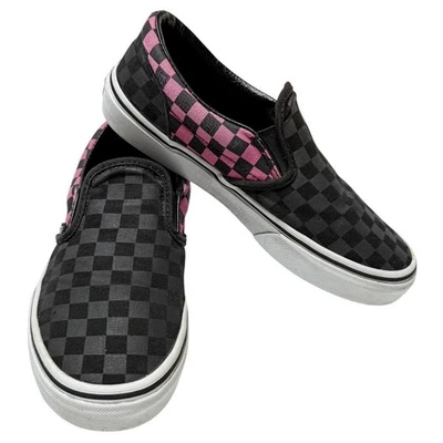 Vans Kids Black And Pink Classic Checkerboard Slip-On Shoes Size 3 - Image 1 of 4