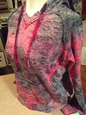 MV SPORT NOVO COM ETIQUETAS XL BURNOUT MOLETOM COM CAPUZ ROSA FRAMBOESA E CINZA MANCHADO PULÔVER COM CAPUZ NOVO - Imagem 1 de 4