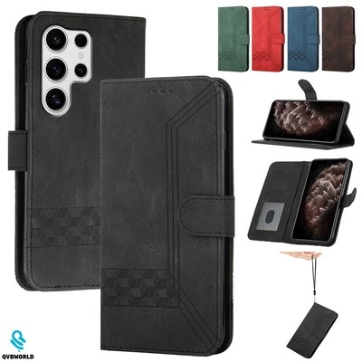 Flip Folio PU Leather Magnetic Wallet Case For Samsung S10E S20 S21 FE S22 Ultra - Image 1 of 4
