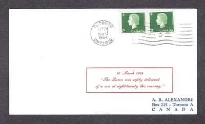 Historia de Canadá - 1964 - Nacimiento del príncipe Eduardo 10 de marzo, Scott # 402 Foto 1 de 3