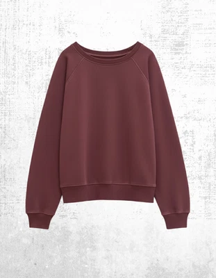 Sudadera para mujer HUSH manga larga algodón cuello redondo marrón chocolate Foto 1 de 4