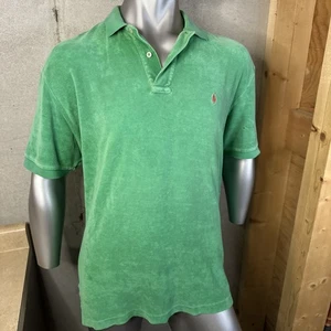 Polo Ralph Lauren Terry Cloth Polo Shirt Men’s XL Green Red Pony *HOLE* - Picture 1 of 10