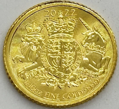 2022-P £10 United Kingdom Royal Arms 1/10 oz Fine Gold .9999 #14541 - Image 1 of 3