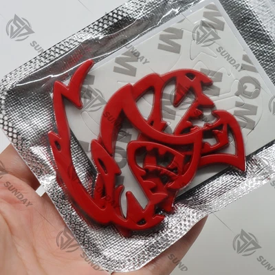2PC Hollow Devil Hellcat Emblems For SRT Hellcat Badge Left Right 3D Red Decal Foto 1 de 4