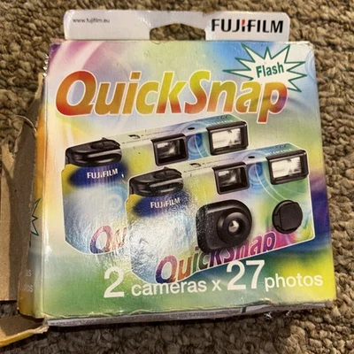 Fujifilm QuickSnap One Time Use 35mm Camera with Flash, 2 Pack 54 Total Photos - Image 1 of 3