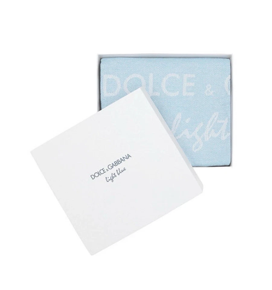 Dolce&Gabbana Light blue extra large blue and white beach towel -