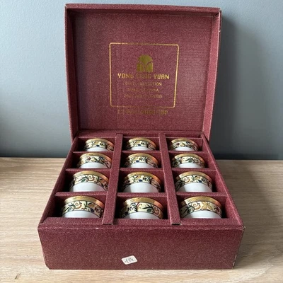 Juego de 12 tazas de cawa de porcelana china para café té chapado en oro de 24 quilates 24k Foto 1 de 4