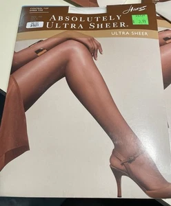 Pantimedias Hanes Absolutely Ultra Sheer 707 Talla E Blanco Control Top Puntera Transparente - Imagen 1 de 3