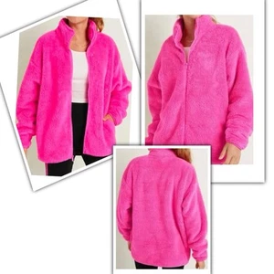 Victoria’s Secret Pink Teddy Sherpa Full Zip Fuzzy Jacket. Size XL . Brand New. - Picture 1 of 14