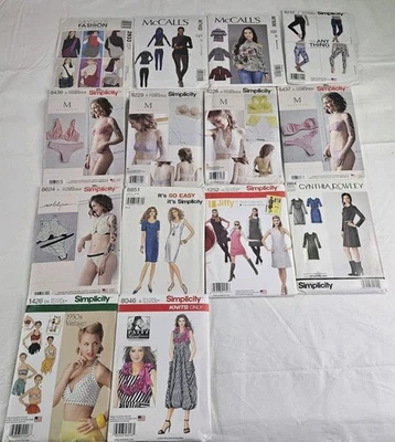 Simplicity McCalls Sewing Patterns Lot 14 Lingerie Activewear Misc Uncut New - Image 1 of 4