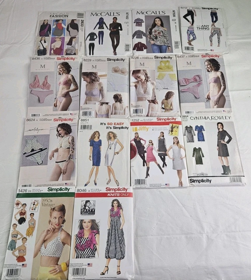 Simplicity McCalls Sewing Patterns Lot 14 Lingerie Activewear Misc Uncut New - Image 1 of 4