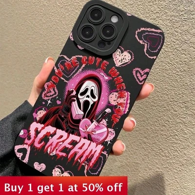 Funda para teléfono iPhone 16 Pro Max 15 14 13 12 11 XR Scream Ghost Face Skull Case Foto 1 de 4