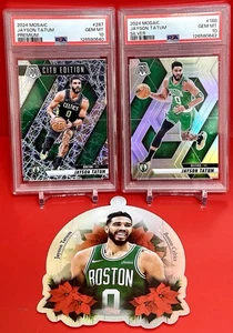 Jayson Tatum 2 PSA ¡10 tarjetas! Silver Prizm! ¡Lote de tarjetas de vacaciones y vacaciones! - Imagen 1 de 5