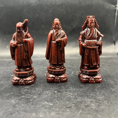 Juego de 3 Estatua Vida Dios Longevidad Fu Lu Shou China L 3 De Colección Foto 1 de 4