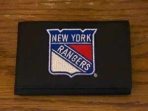 Cartera Oficial New York Rangers Cuero Negro Hecha con Cuero de Vaca Genuino Nueva - Imagen 1 de 2
