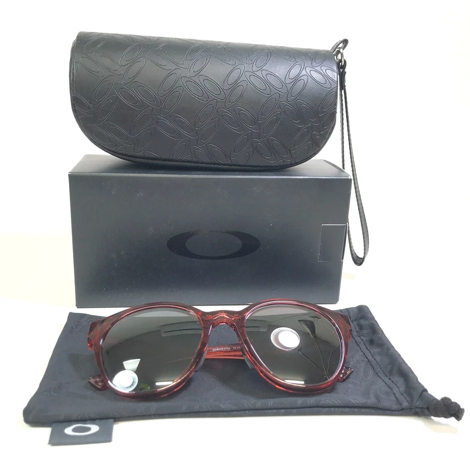 Oakley Sunglasses Spindrift OO9474-0752 Clear Berry Red Gray Polarized Lenses